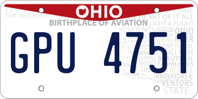 OH license plate GPU4751