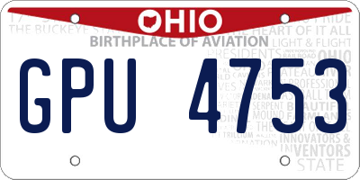 OH license plate GPU4753