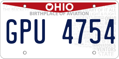 OH license plate GPU4754