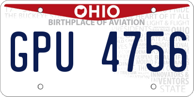 OH license plate GPU4756