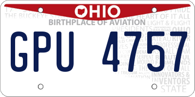 OH license plate GPU4757