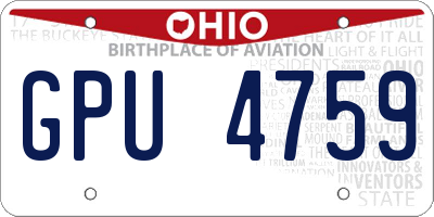 OH license plate GPU4759