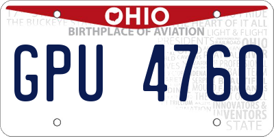 OH license plate GPU4760