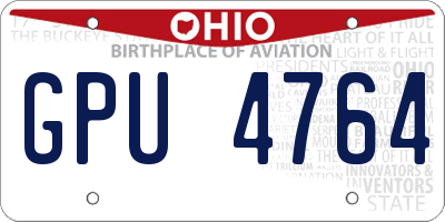 OH license plate GPU4764