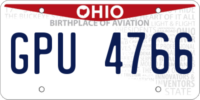 OH license plate GPU4766