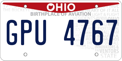 OH license plate GPU4767
