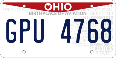 OH license plate GPU4768