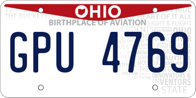 OH license plate GPU4769