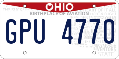OH license plate GPU4770