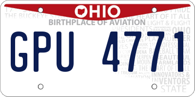 OH license plate GPU4771