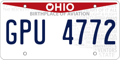 OH license plate GPU4772