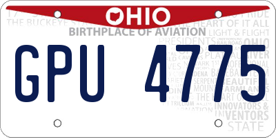 OH license plate GPU4775