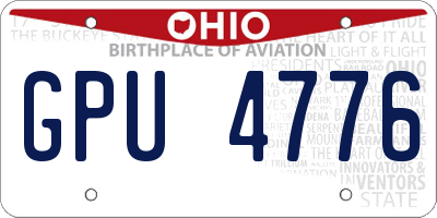 OH license plate GPU4776