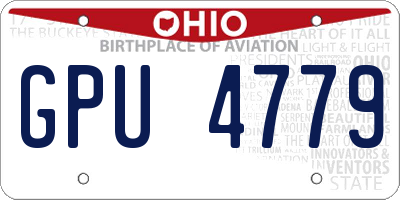 OH license plate GPU4779