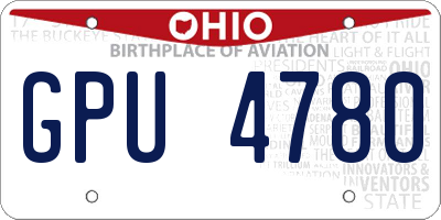OH license plate GPU4780