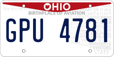 OH license plate GPU4781
