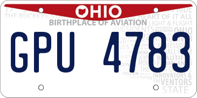 OH license plate GPU4783