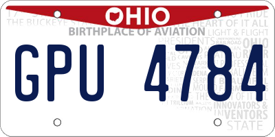 OH license plate GPU4784