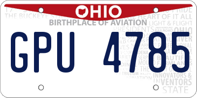 OH license plate GPU4785