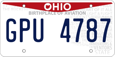 OH license plate GPU4787