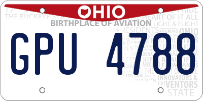 OH license plate GPU4788