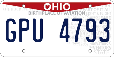 OH license plate GPU4793