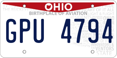 OH license plate GPU4794