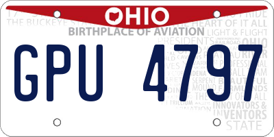 OH license plate GPU4797