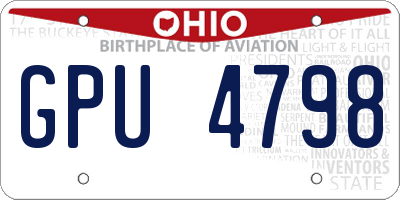 OH license plate GPU4798