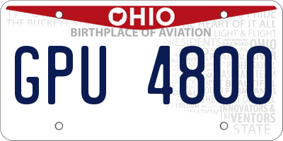 OH license plate GPU4800