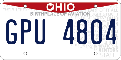 OH license plate GPU4804