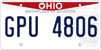 OH license plate GPU4806