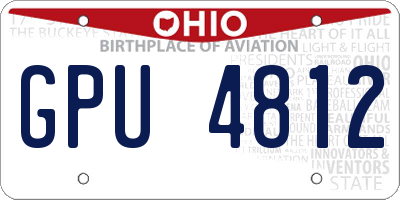 OH license plate GPU4812