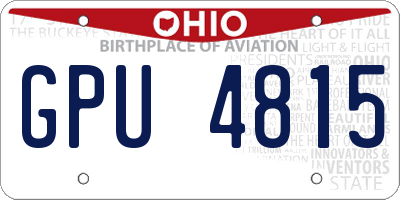 OH license plate GPU4815