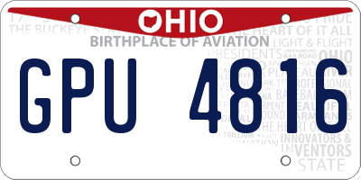 OH license plate GPU4816