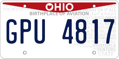 OH license plate GPU4817