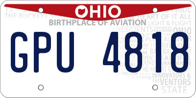 OH license plate GPU4818
