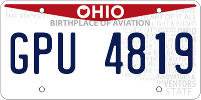 OH license plate GPU4819