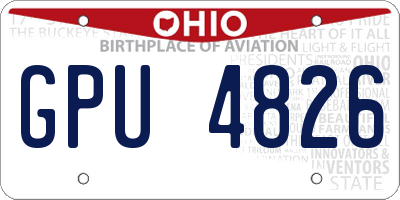 OH license plate GPU4826
