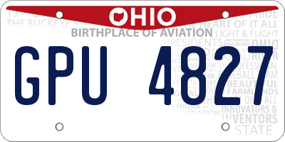 OH license plate GPU4827