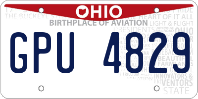 OH license plate GPU4829