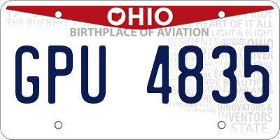OH license plate GPU4835