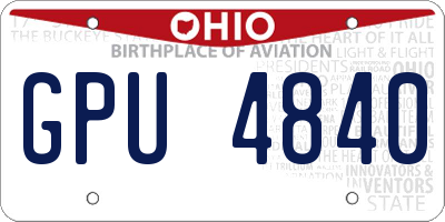 OH license plate GPU4840