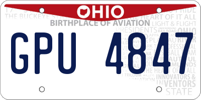 OH license plate GPU4847