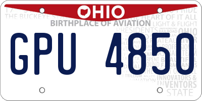 OH license plate GPU4850
