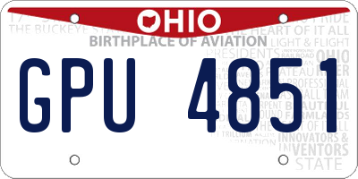 OH license plate GPU4851
