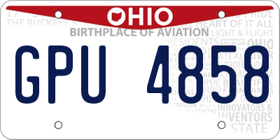 OH license plate GPU4858