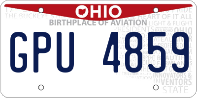 OH license plate GPU4859