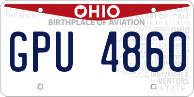 OH license plate GPU4860