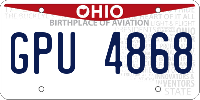 OH license plate GPU4868